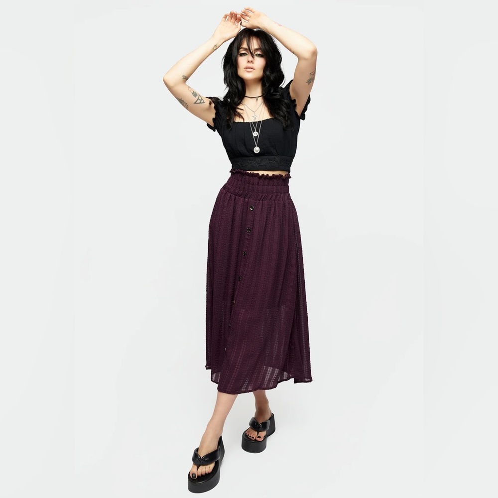 MSRP $62 NWT US 10 DISTURBIA Enola Sheer Check Co-Ord Skirt